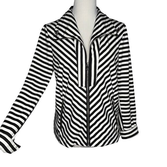 Erin London Striped Flip Cuff Jacket Med - Picture 1 of 10